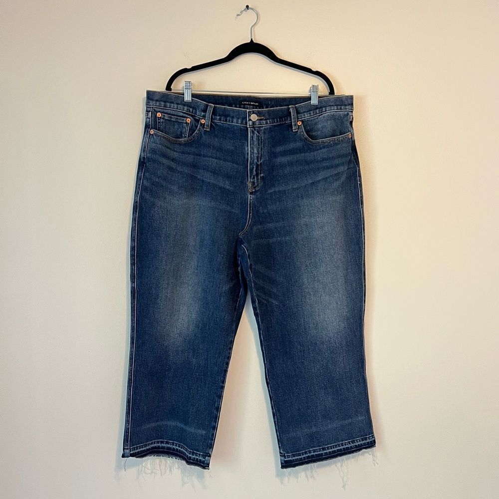 Lucky Brand Mid Rise Crop Wide Leg Jeans NWOT Plus Size 20 - Picture 3 of 12